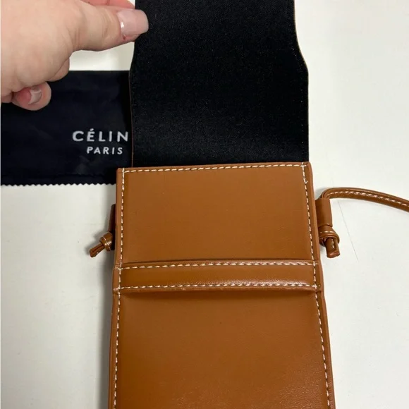 Celine Tan Leather Crossbody Bag - Picture 5 of 7